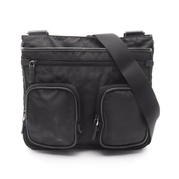 PRADA Black Leather Saffiano Shoulder Bag - Picture 1 of 14